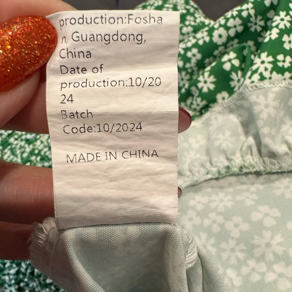 Unbranded Green Floral Romper for Little Girls Sz 7 (130)